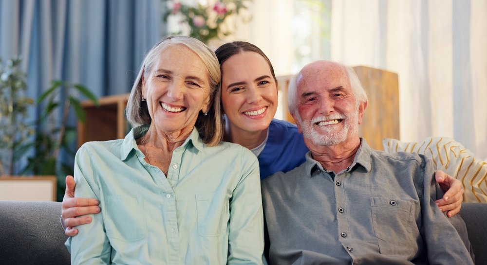 Senior couple in one of the best memory care communities.